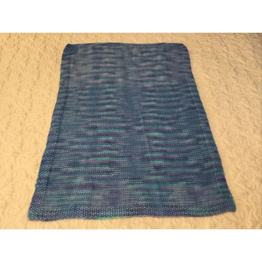 New Handmade Crocheted Baby‎ Blanket Lap blanket Blue purple 35LX26W inches